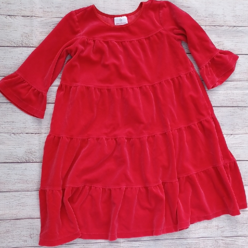 Hanna Andersson red Velour Dress. Size 130 (8).